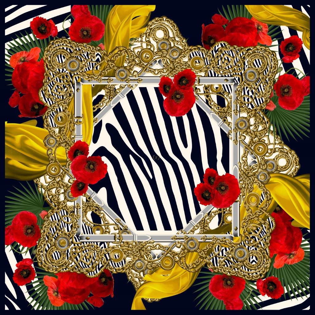 Framed Poppys Navy