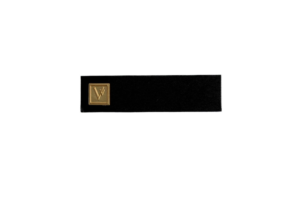 Leather Alligator Clip Black