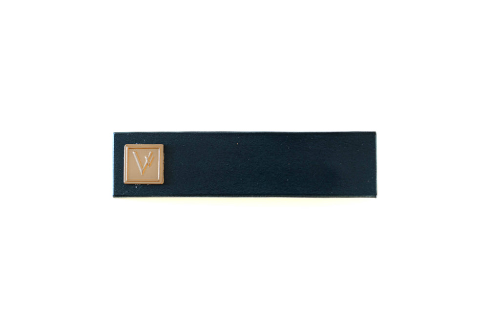 Leather Alligator Clip Blue