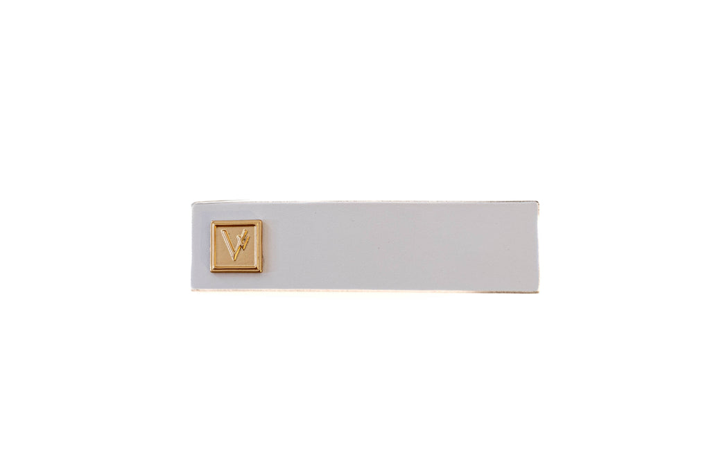 Leather Alligator Clip White