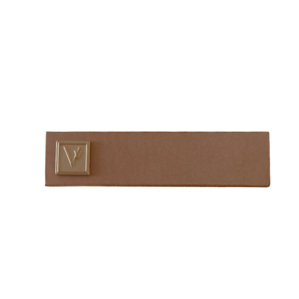 Leather Alligator Clip Natural