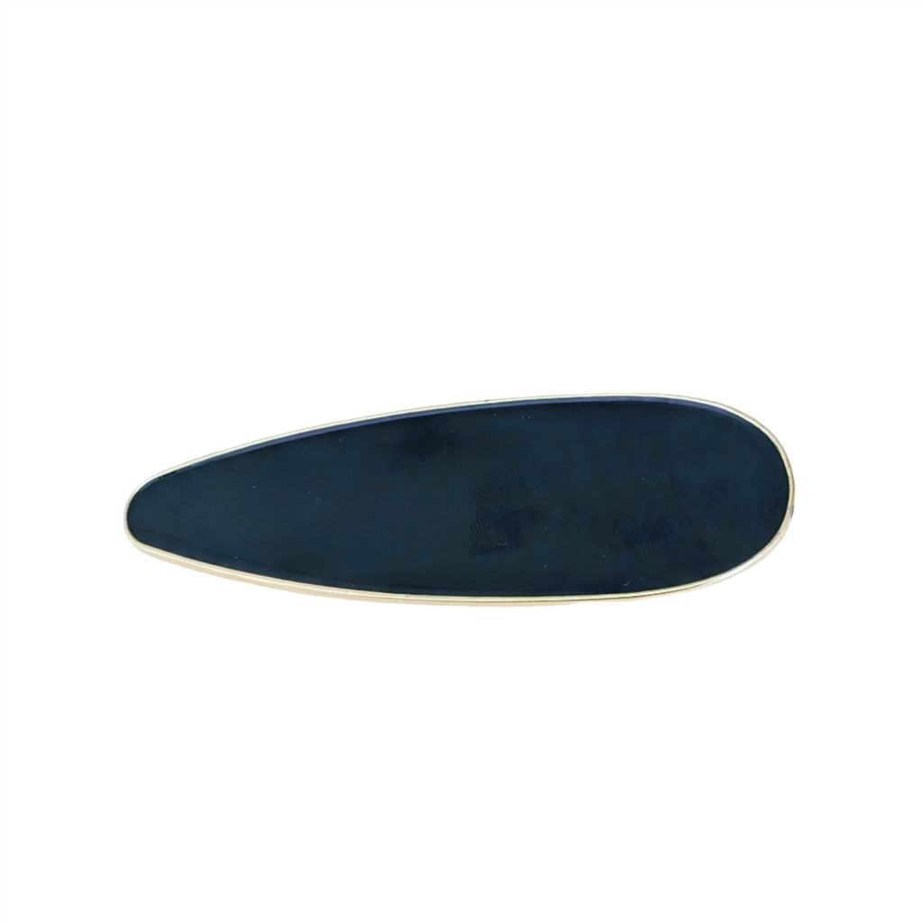 Enamel Teardrop Alligator Clip Navy