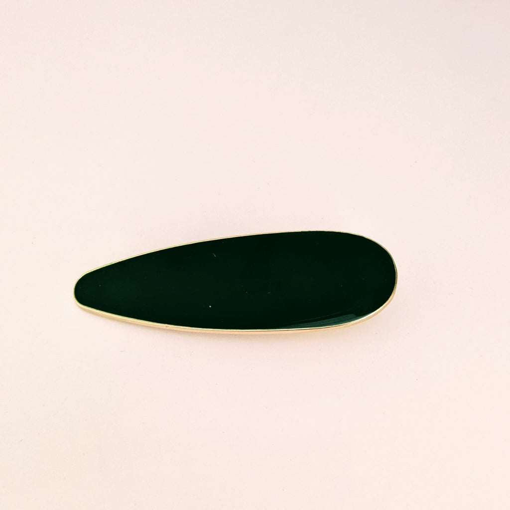 Enamel Teardrop Alligator Clip Green