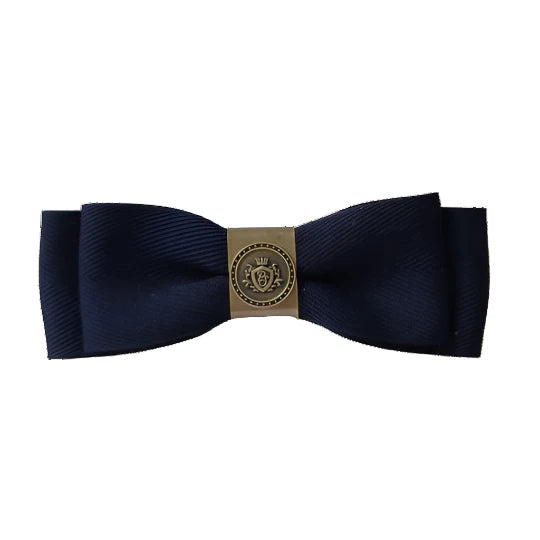 Ella Herringbone Bow Navy