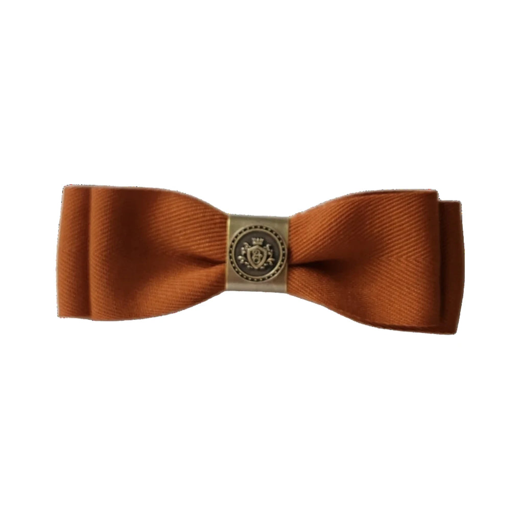Ella Herringbone Bow Rust
