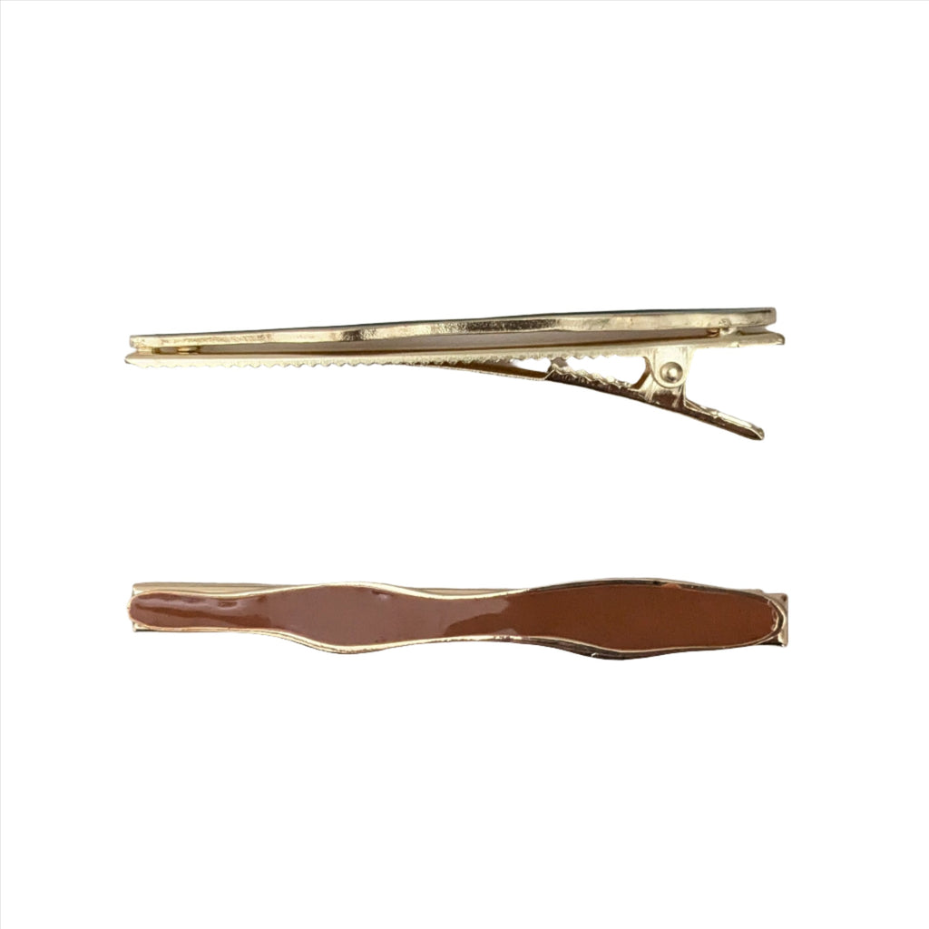 Wavy Alligator Clip Tan