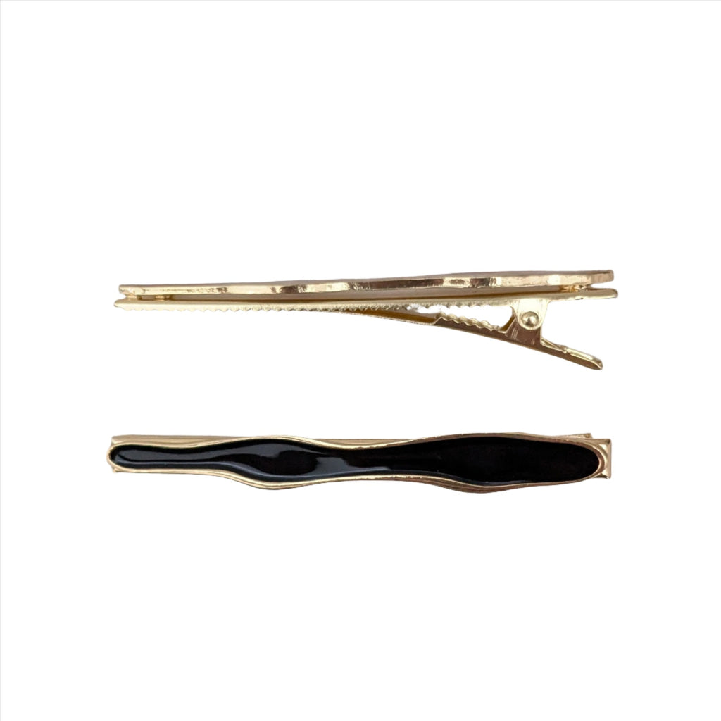 Wavy Alligator Clip Black
