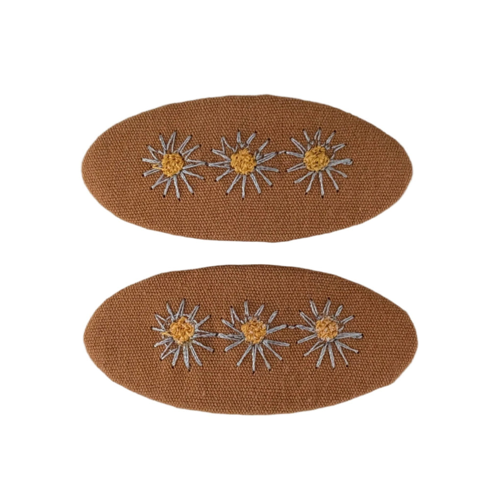 Sweet Floral Snap Clips Orange