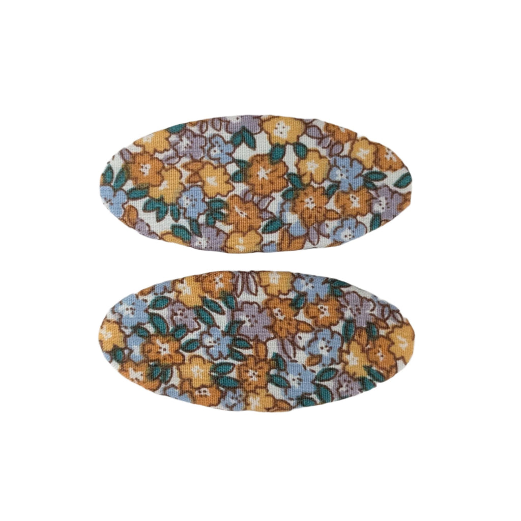 Sweet Floral Snap Clips Orange Multi