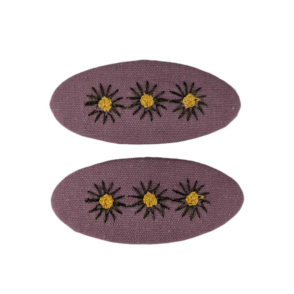 Sweet Floral Snap Clips Purple