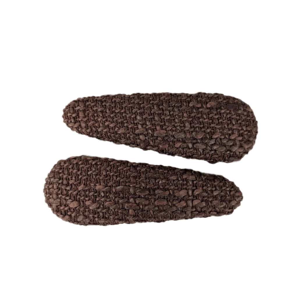 Fabric Snap Clips Brown