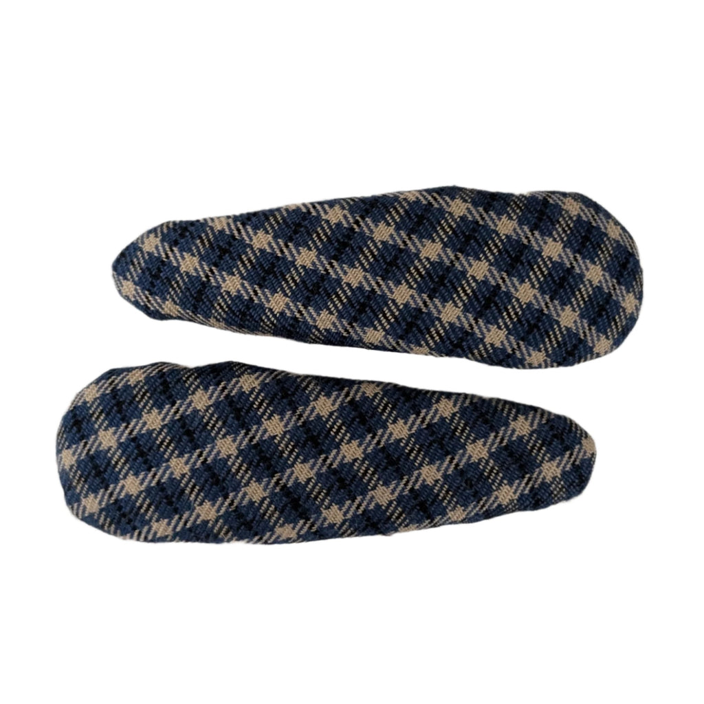 Fabric Snap Clips Blue Plaid