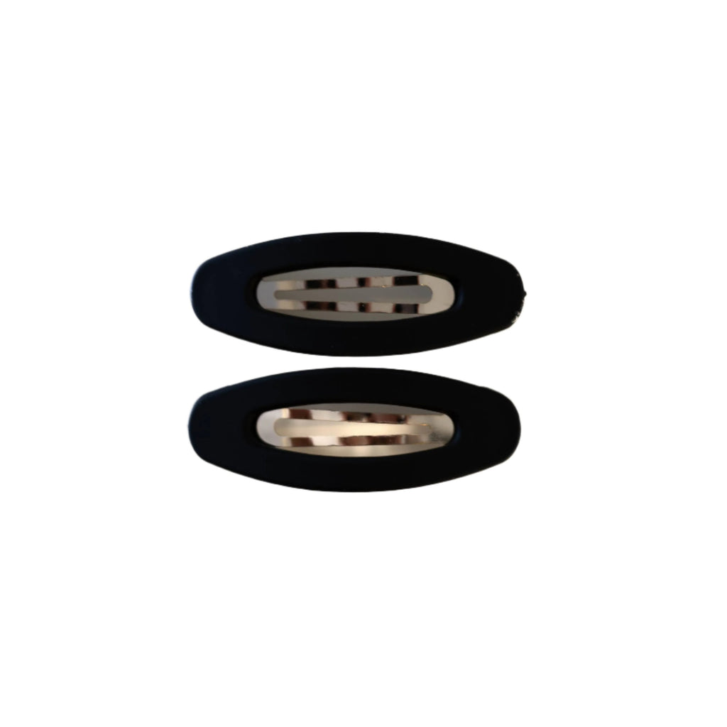 Frosted Oval Snap Clips - Black