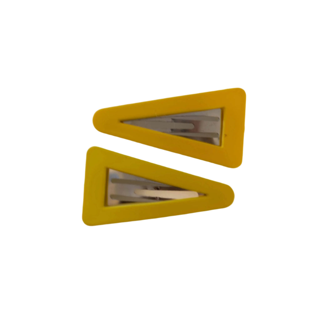 Frosted Triangle Snap Clips - Yellow