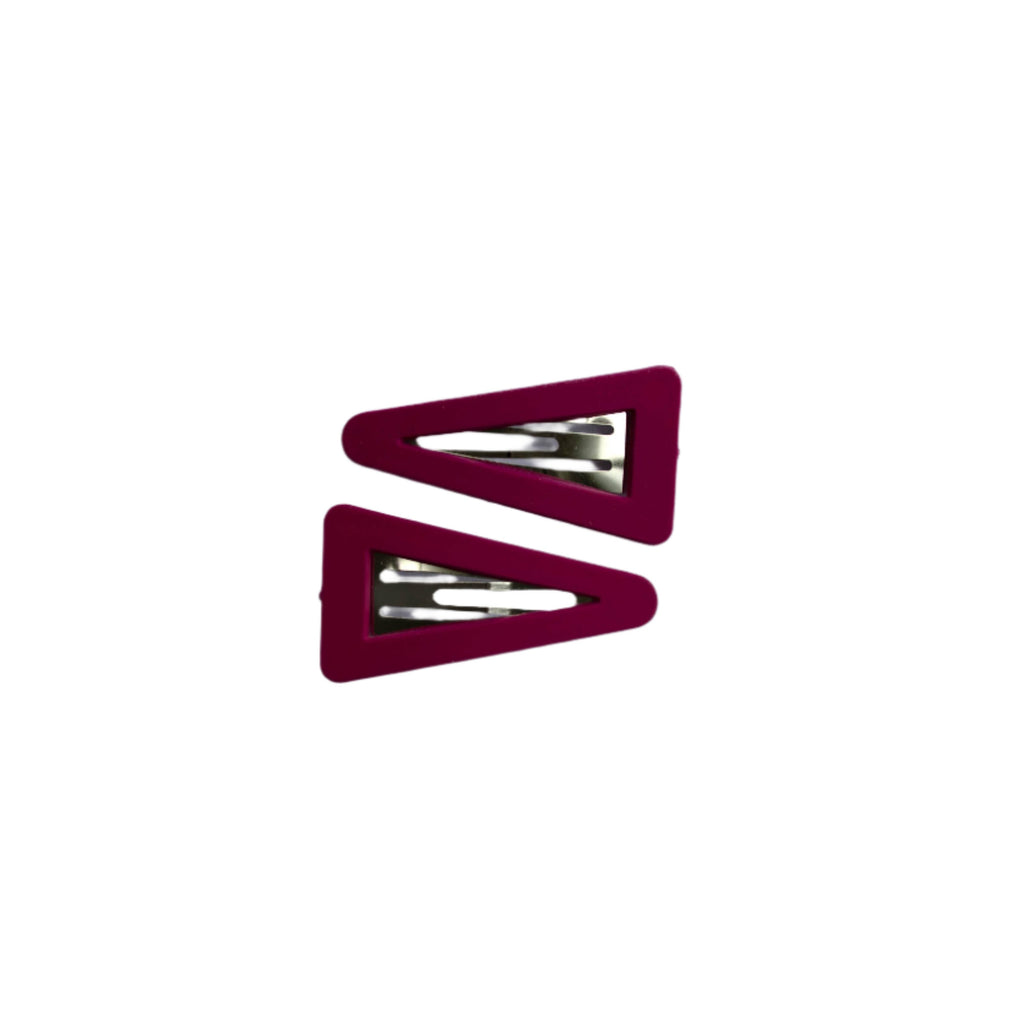 Frosted Triangle Snap Clips - Peony Pink