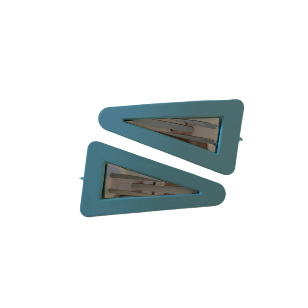 Frosted Triangle Snap Clips - Seafoam Blue
