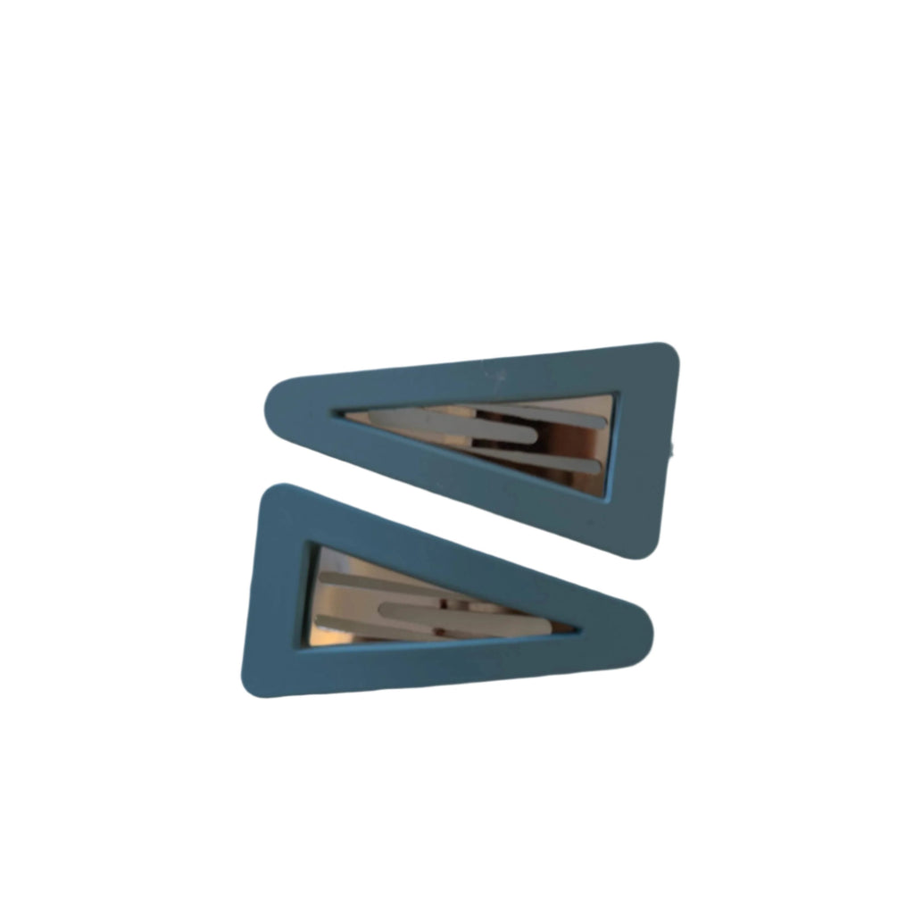 Frosted Triangle Snap Clips - Denim Blue