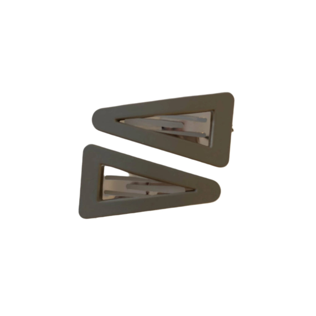 Frosted Triangle Snap Clips - Grey