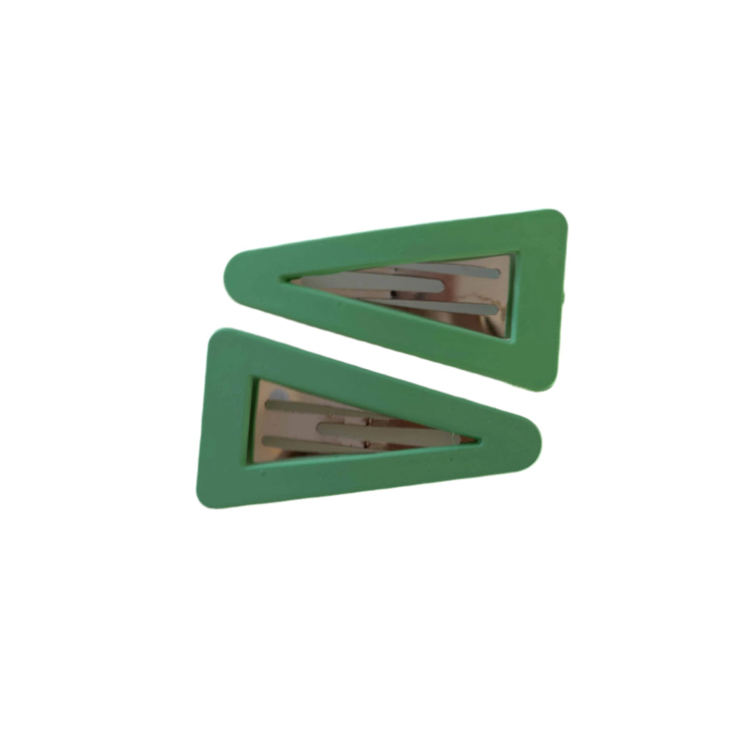 Frosted Triangle Snap Clips - Green