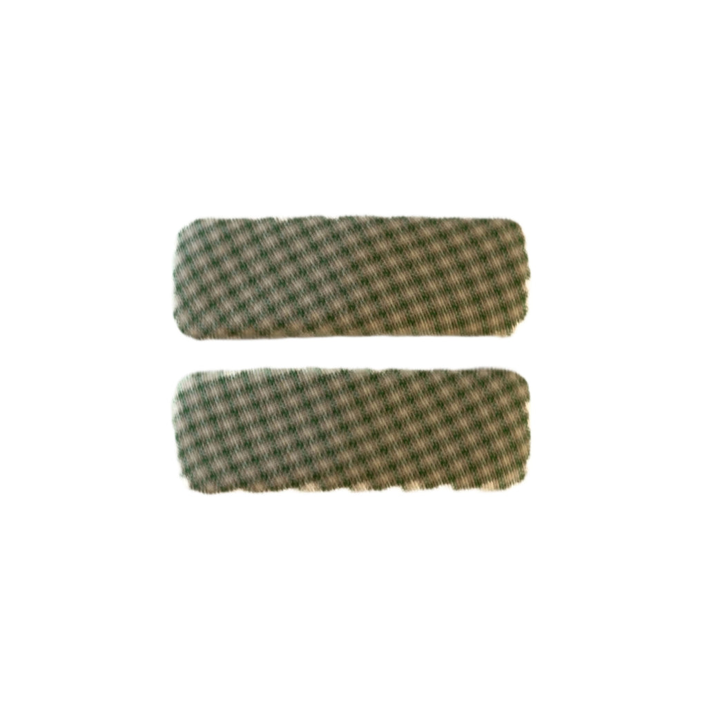 Fabric Rectangle Snap Clips - Green Plaid