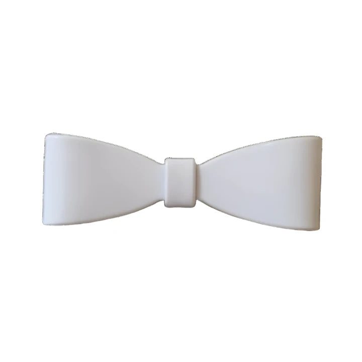 Porsha Bow Alligator Clip White