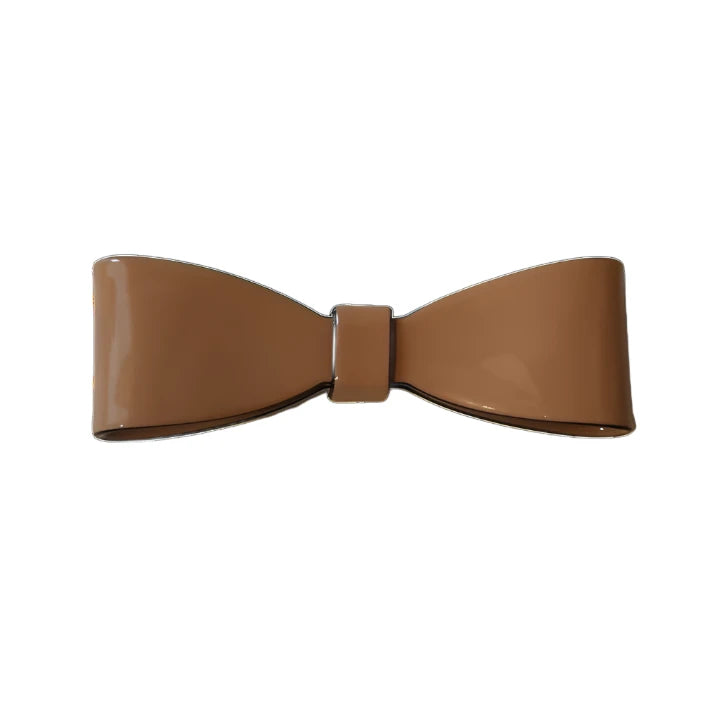 Porsha Bow Alligator Clip Tan