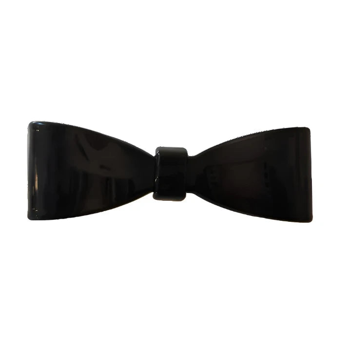 Porsha Bow Alligator Clip Black