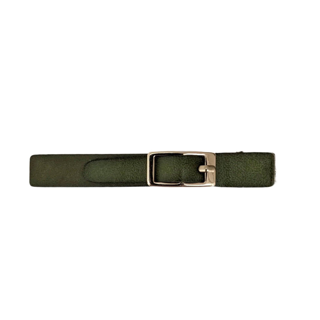 Faux Leather Buckle Clip Green