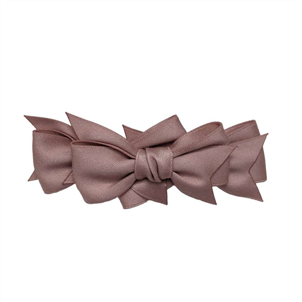 Three Satin Mini Bow Alligator Clip Pink