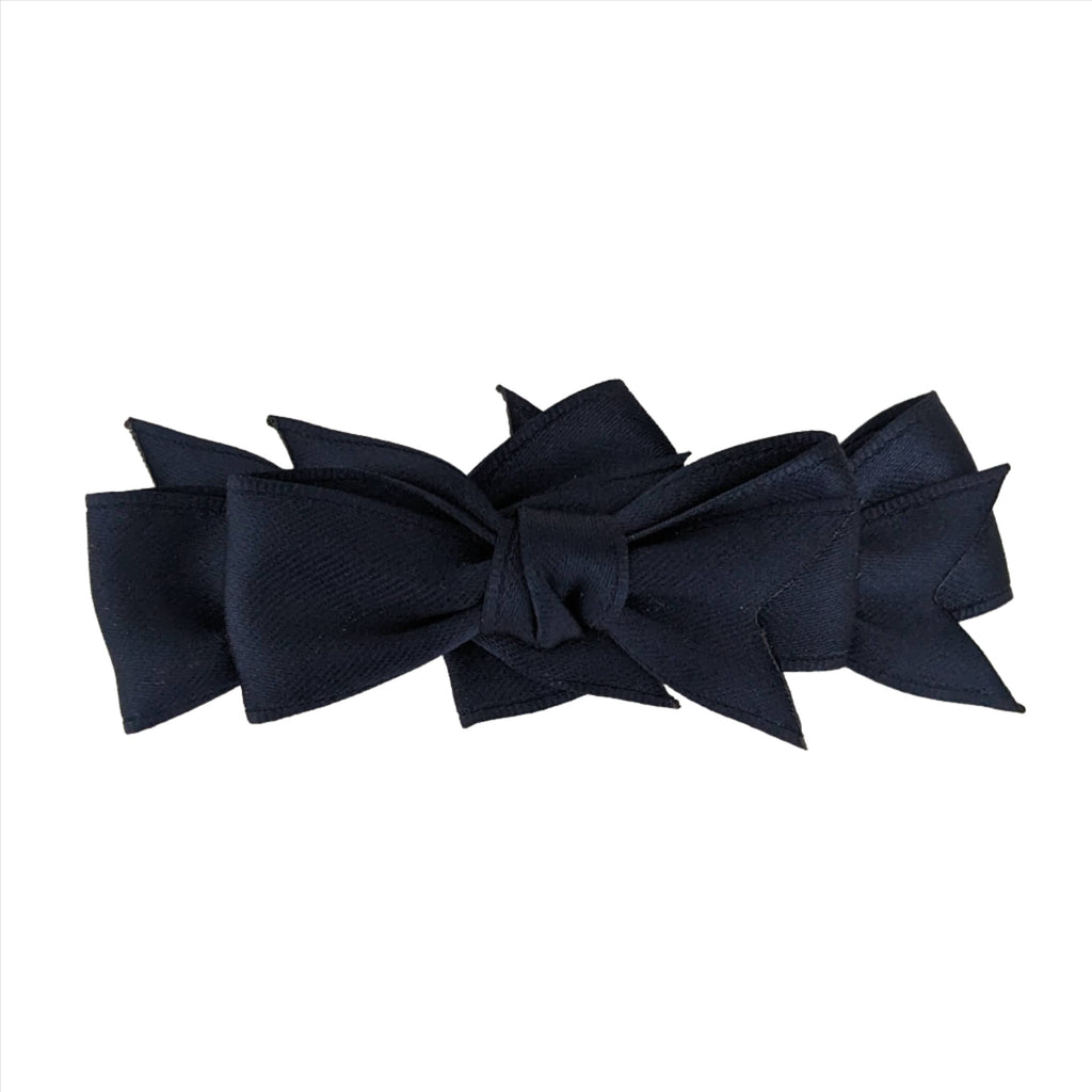 Three Satin Mini Bow Alligator Clip Navy
