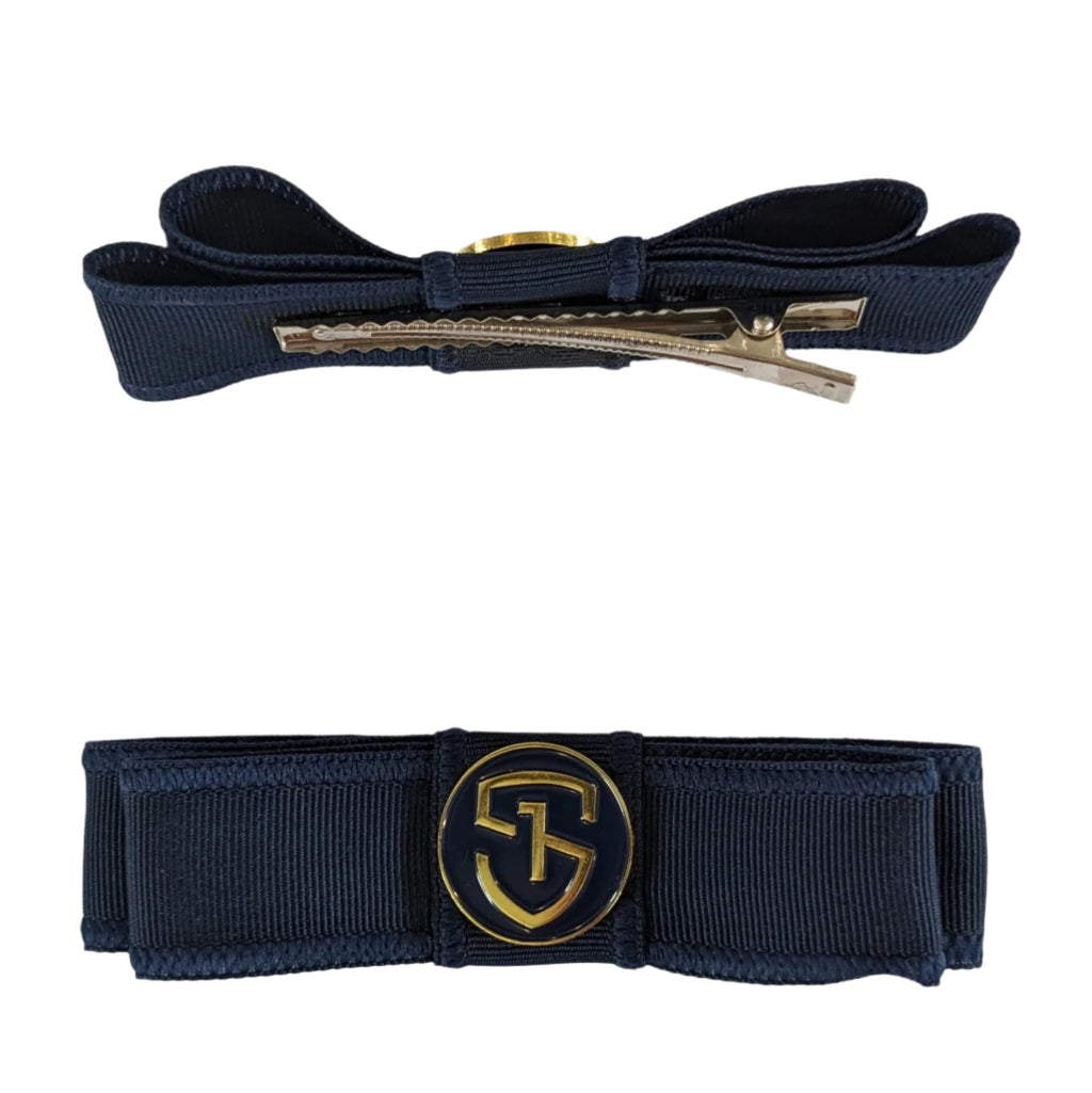 2 Layer OSG Bow Alligator Clip Navy