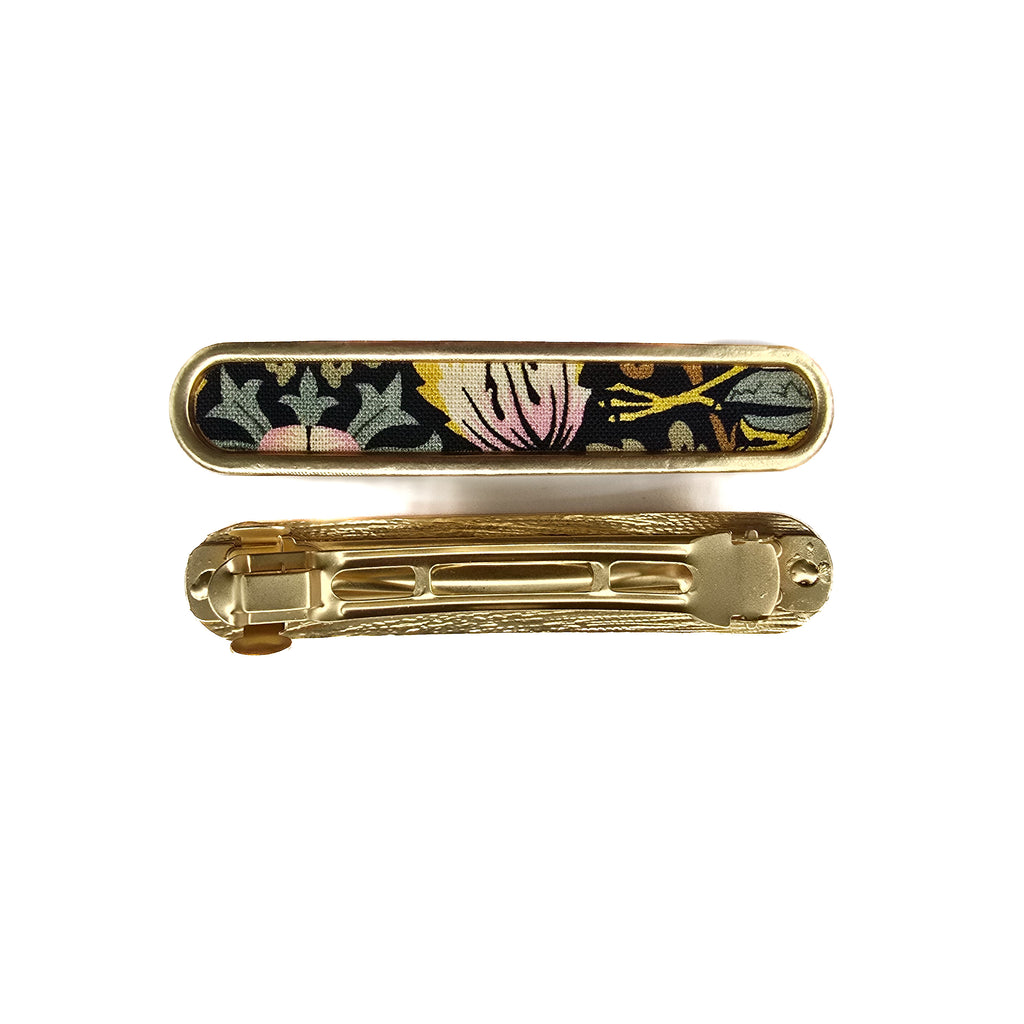 Vivente Finchley Barrette Clip Strawberry Thief Green BC150