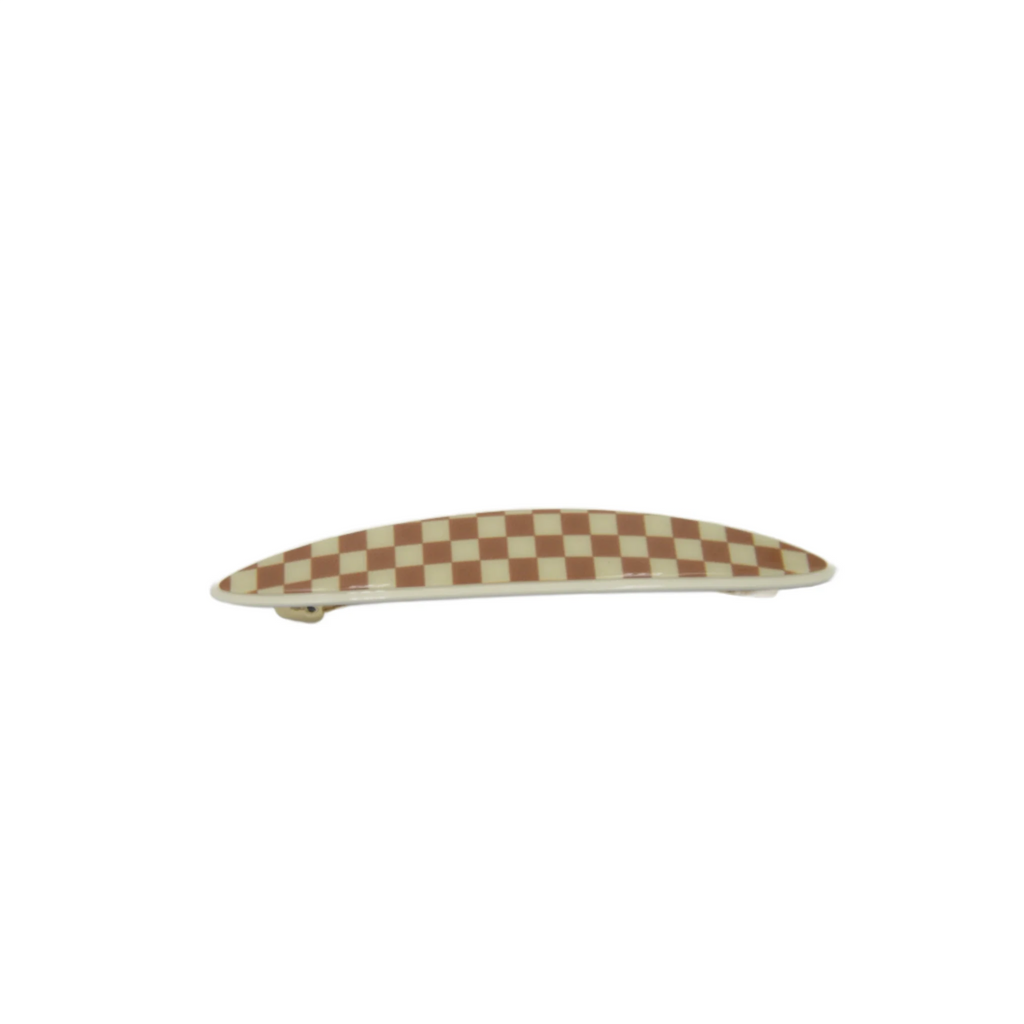 Maya Barrette Brown Cream Checker