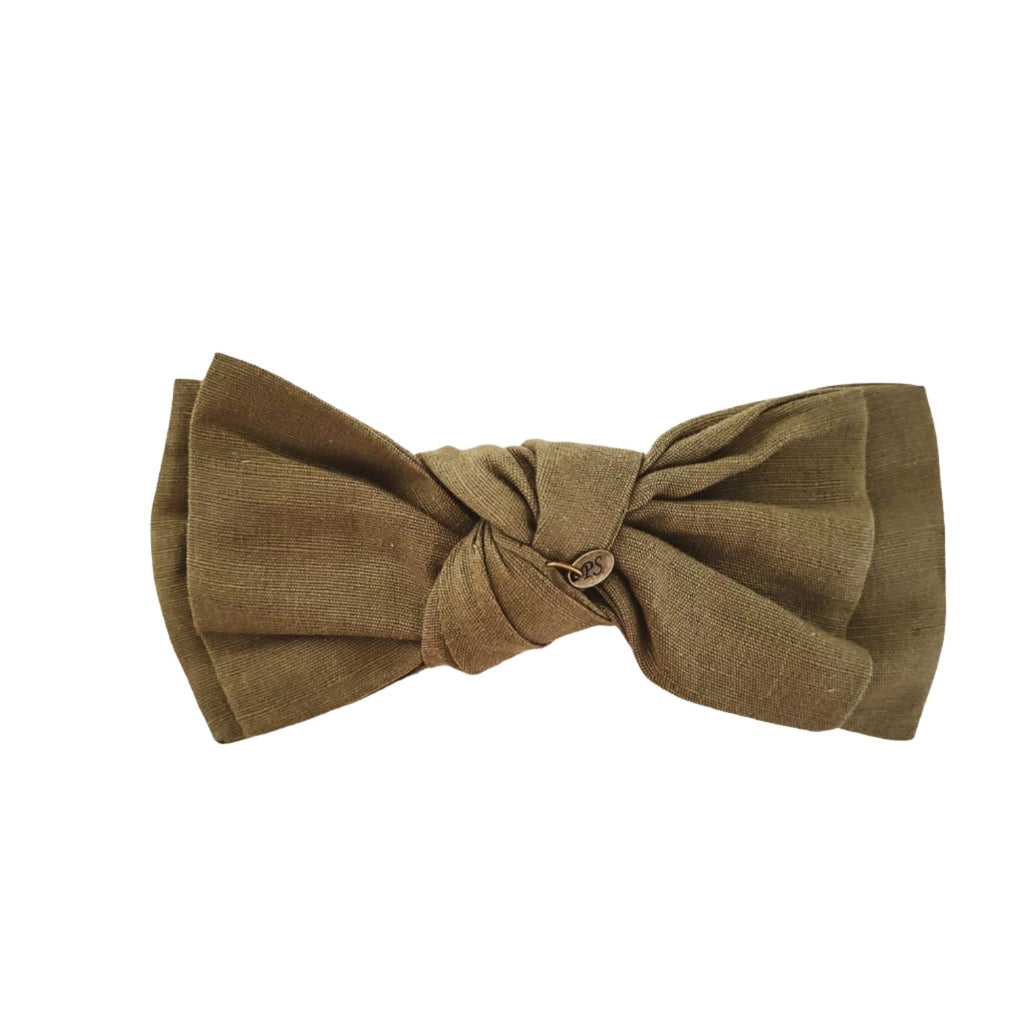 Heritage linen bow Light olive