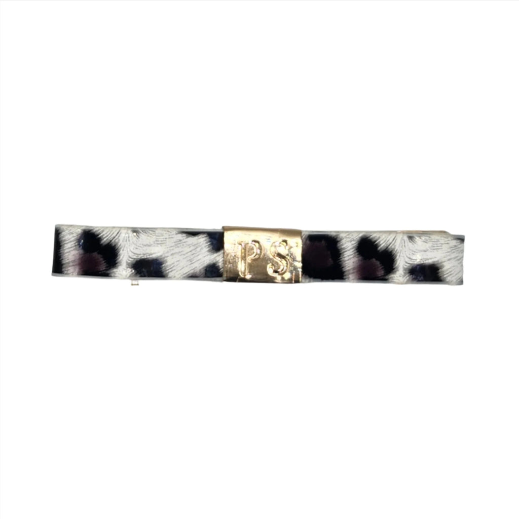 Betina Leather Bow Black/White