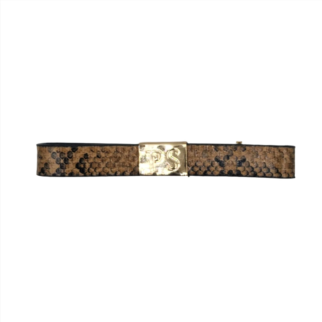 Betina Leather Bow Snakeskin