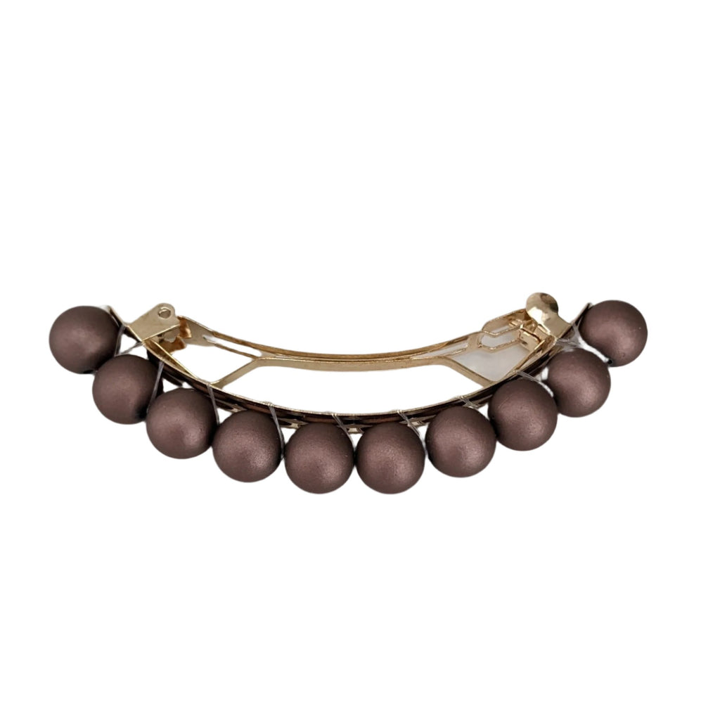 Color Ball Barette Clip Dusky Pink