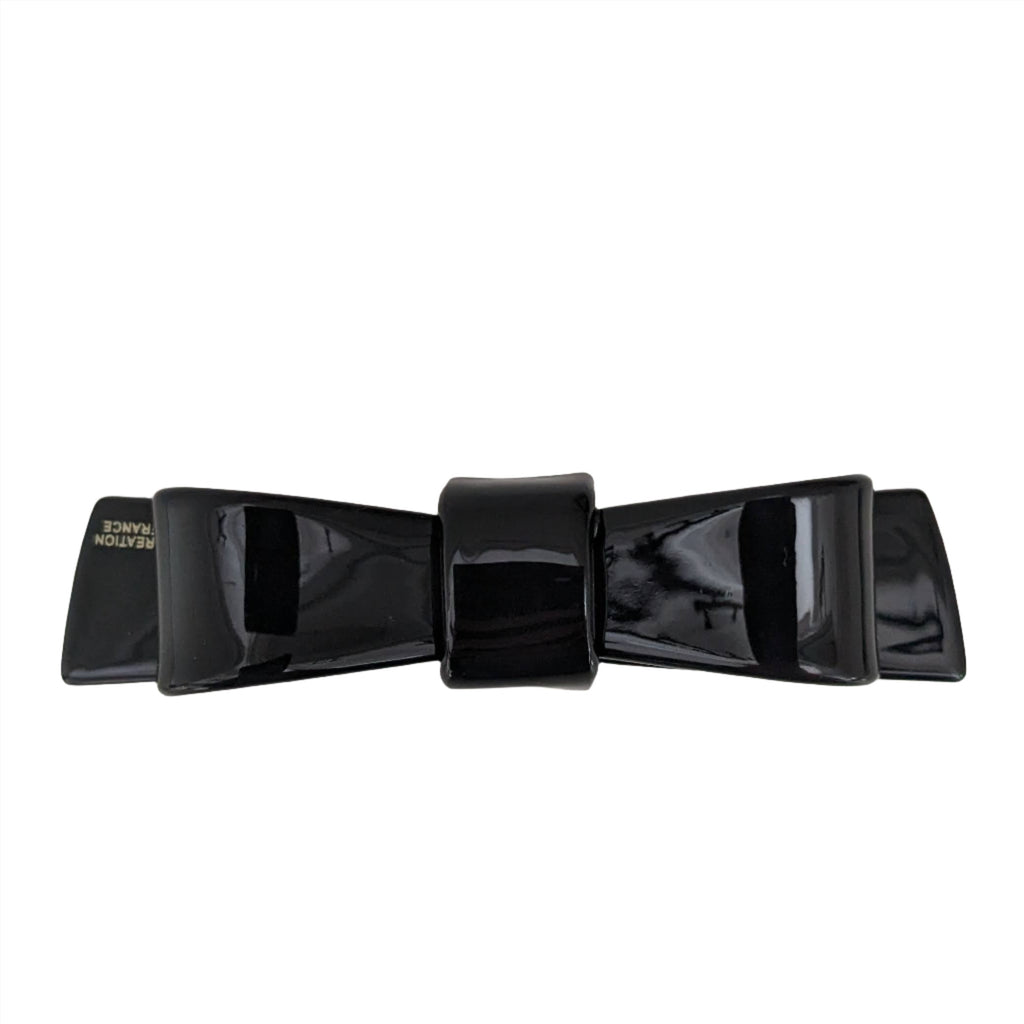 Acetate Bow Barrette Black