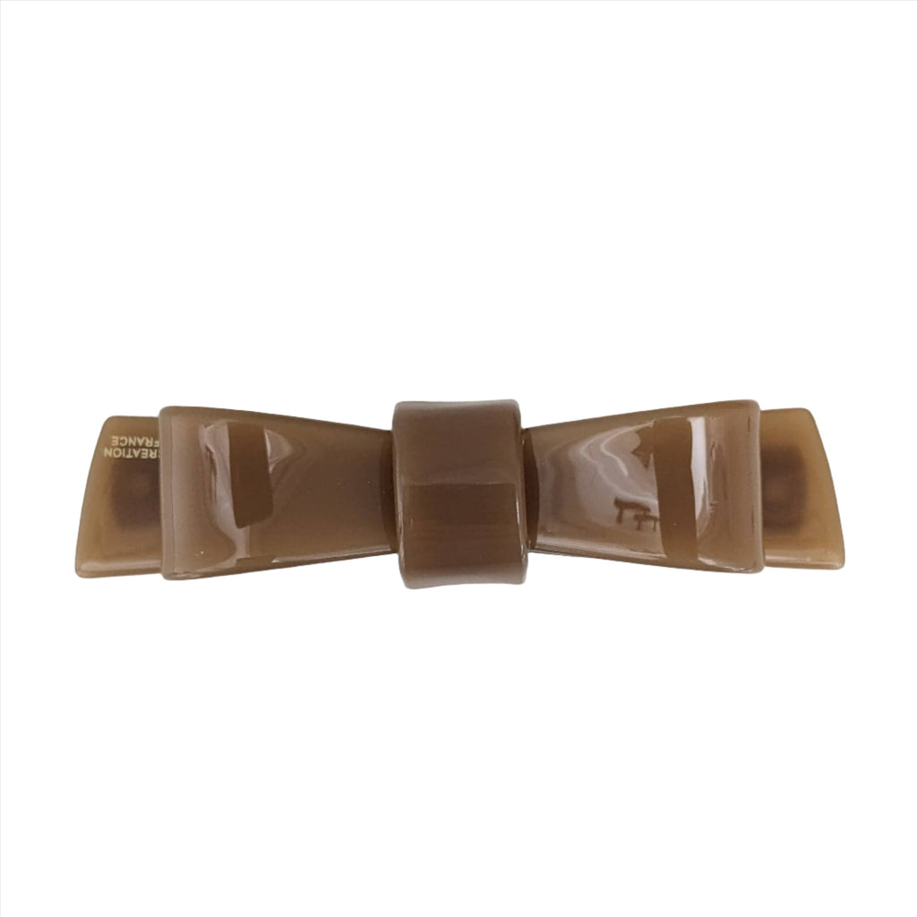 Acetate Bow Barrette Mocha