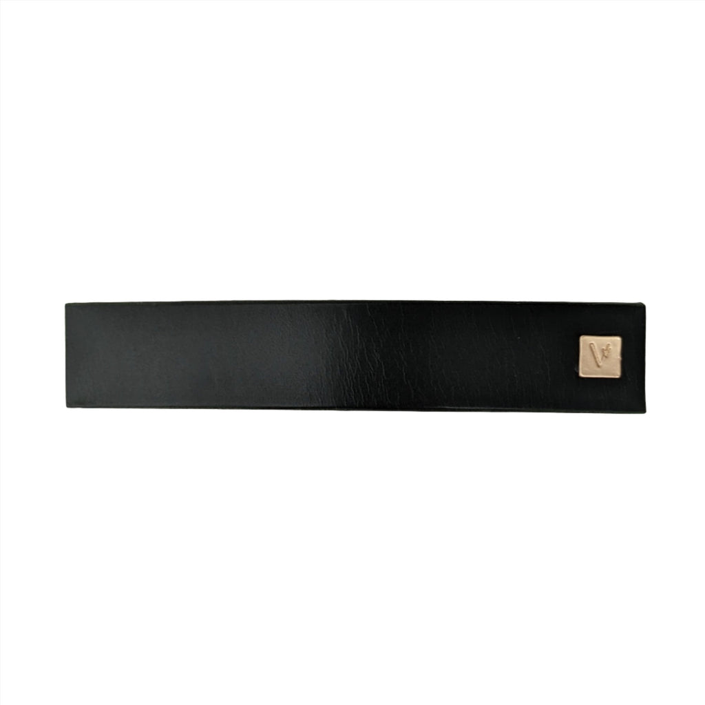 Leather Hair Barrette Black