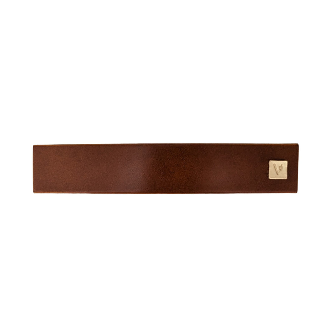 Leather Hair Barrette Light Brown