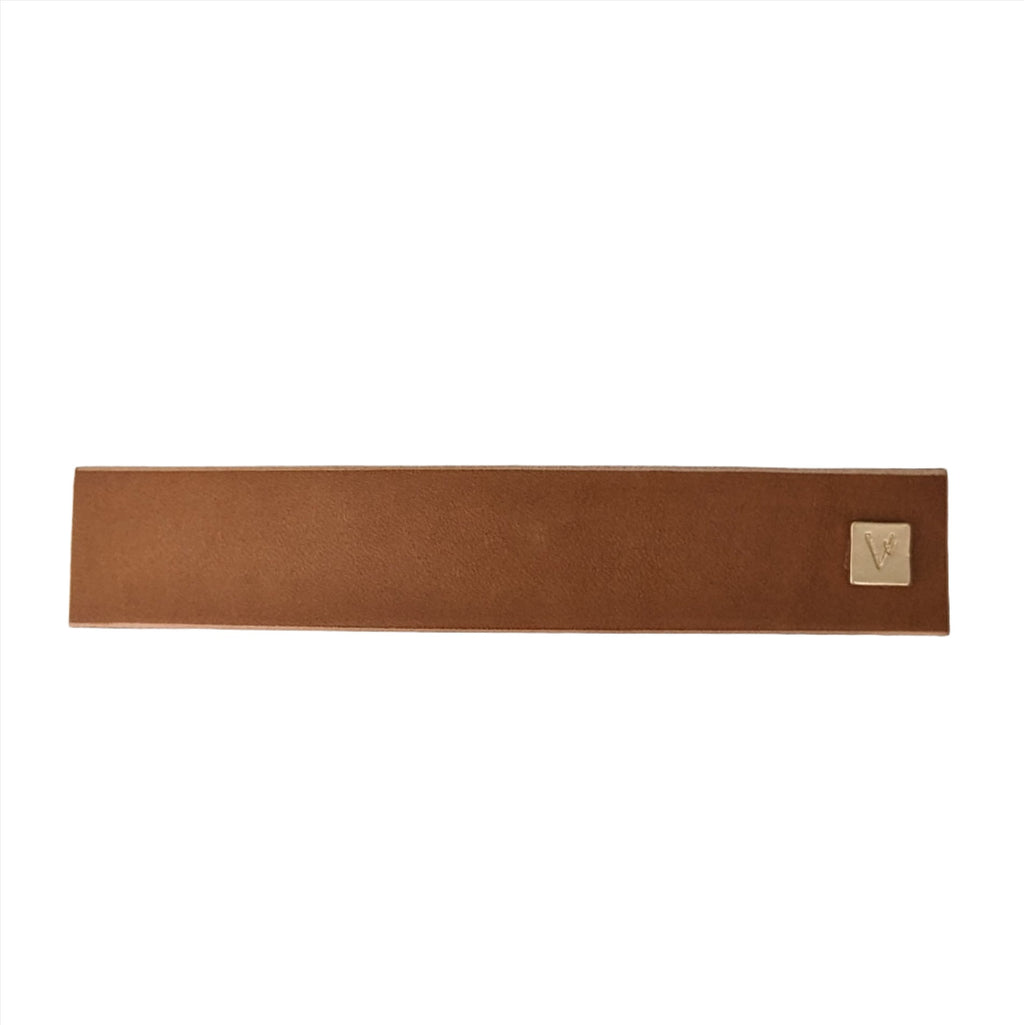 Leather Hair Barrette Tan