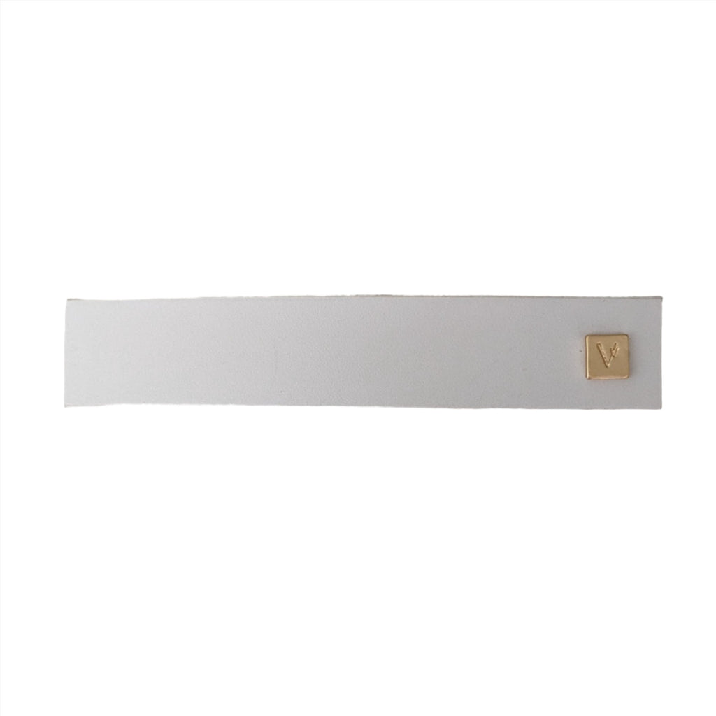 Leather Hair Barrette White