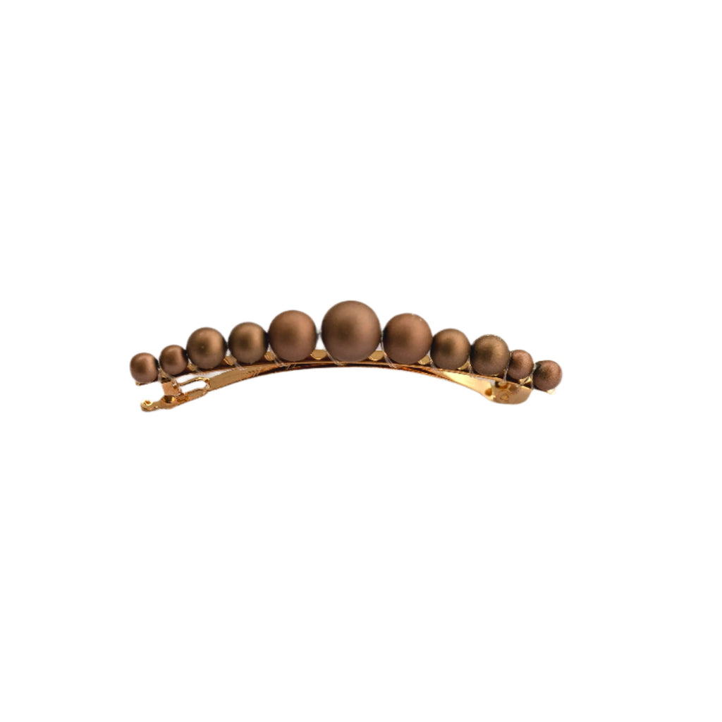 Graduated Ball Barrette Mocha