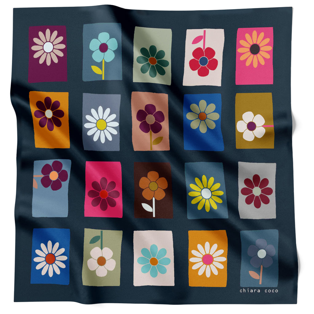 Chiara Coco Flower Power Navy Blue CC283-2 70cm