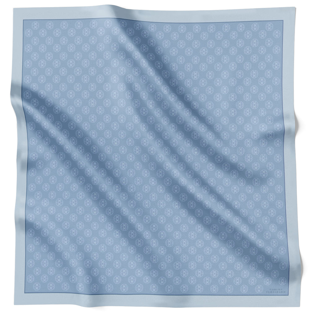 Fringed Monogram Pale Blue