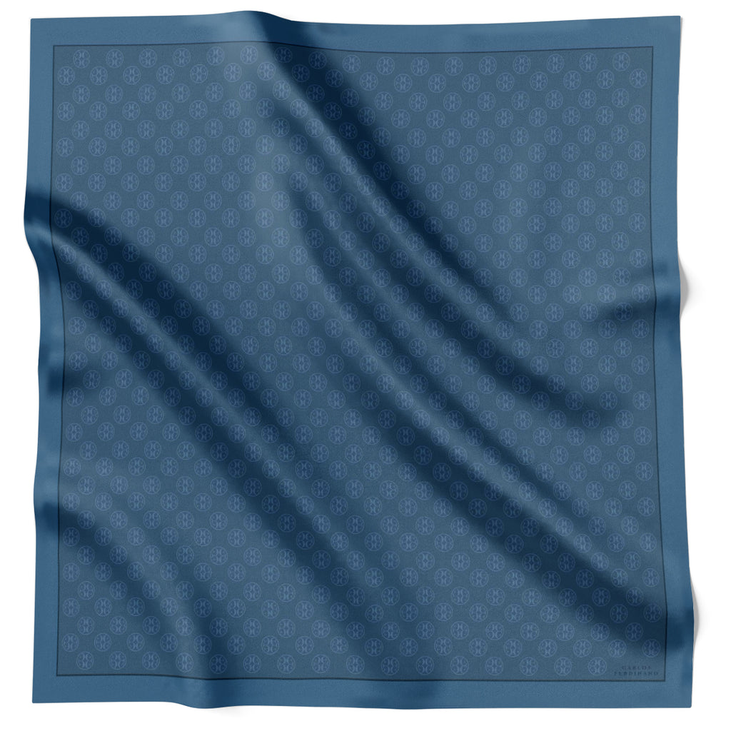 Fringed Monogram Steel Blue