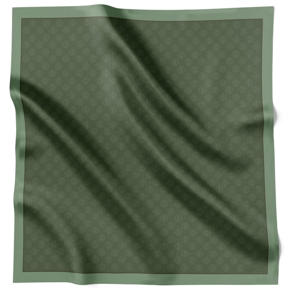 Fringed Monogram Forest Green