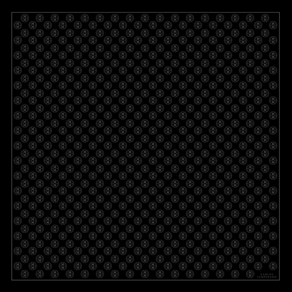 Carlos Ferdinand Fringed Monogram Black Seconds CF900-1S 90cm