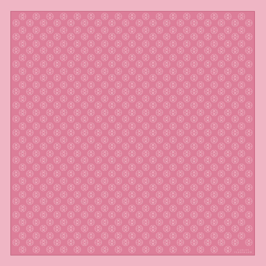 Carlos Ferdinand Fringed Monogram Pink CF900-3 90cm